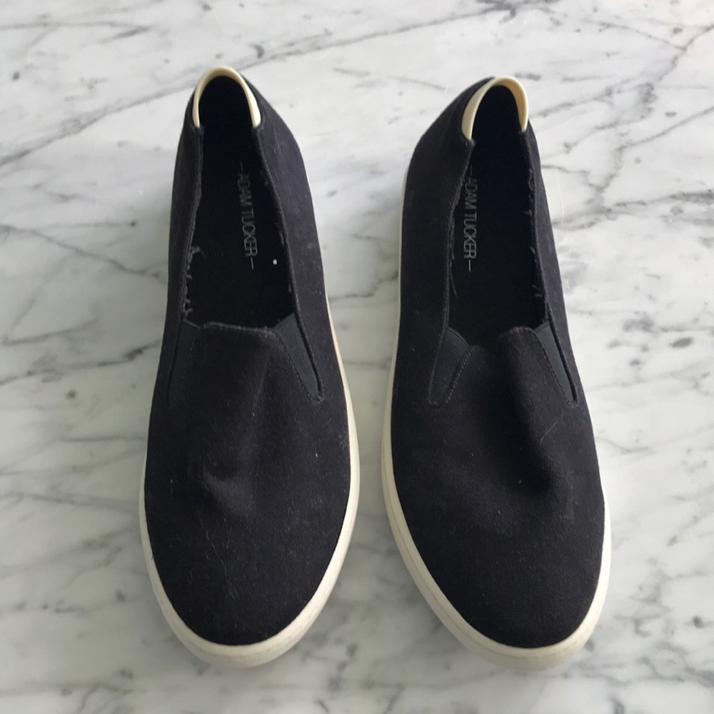 Adam Tucker Black Canvas Slipon Sneakers - Picture 3 of 12